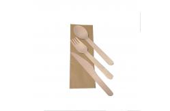 China Biodegradable 160cm Wood Spoon Tableware 25PCS WoodenFork Disposable Cutlery supplier