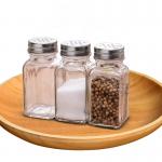 2.8*2.8*10.5cm Transparent Glass Jars 4oz Square Glass Spice Jars Condiment for sale