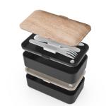 2 Layers Leakproof Multi Compartment Lunch Box Containers Bamboo Bento