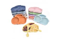 China Infants Rabbit Suction Section Plate 100% Silicone Weaning Suction Plates supplier