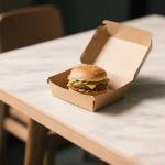 Customized Biodegradable Fast Food Kraft Paper Packaging Burger Box for sale