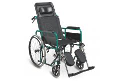 China Detachable Armrest Lightweight Wheelchair With Elevating Leg Rest Reclining Back supplier