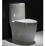 Low Profile One Piece Elongated Toilet Commode Fully Glazed Siphon Jet Flush for sale