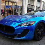 Chrome Vinyl Crystal Blue Car Wrap Sand Proof Waterproof Self Healing for sale