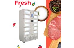 China Keep Fresh Cooling Locker Vending Machine Cash Coin And Card Reader Degree Adjustable supplier
