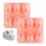 3D Mini Silicone Baking Mold For Mousse Cake Fondant Soap Ice Cream Chocolate Candy Rabbit Molds 6 Cavitity for sale