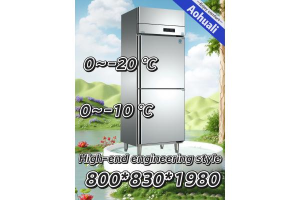 High End Compact Two Door Commercial Freezer Adjustable Safety Operation