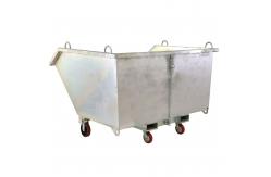 China Self Dumping 1500kg Tipping Bins Forklift Attachment Self Tipping Dumpster supplier