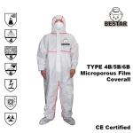 BESTAR Microporous Disposable Boiler Suits Polypropylene Coveralls Type 4B/5B/6B for sale