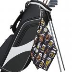 Custom Printed Logo Microfiber Waffle Golf Towel With Hook And Clip