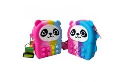 China Panda Shaped Silicone Rainbow Pop It Zipper Bag MHC New Toy supplier