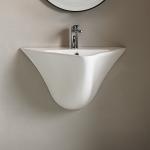 Modern Ceramic Bathroom Basin Wall Mounted Seamless One Piece for sale