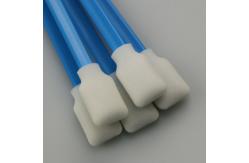 China Highly Absorbent Foam Swabs For Solvent Cleaning Paddle Head Blue Handle supplier