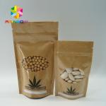Costomized Size Kraft Paper Bags Oval Window For Food / Dry Meat / Sea Products for sale