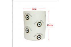 China Eye Pattern Candle Ceramic Containers With Letterpress Printing Gravure Printing supplier