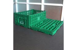 China Portable Collapsible Fruit Plastic Crates With Hole Handles supplier