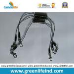 Transparent Black Color 0.5MM Stee Core Coated 2'' TUP Elastic Coiled Tether with Lobster Clip 2pcs for sale