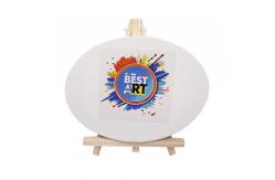 China Pure Cotton Round Blank Stretched Canvas With Tabletop Easel For Kids Drawing supplier