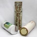 Stretch Tin Lid Silver Stamping Kraft Paper Tube Packaging , Wine Paper Cans , Customised Printting for sale