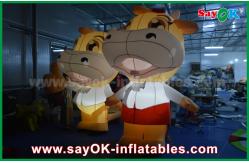 China Custom Animal Oxford Cloth Inflatable Cartoon Cattle Cow With LED Lighting supplier