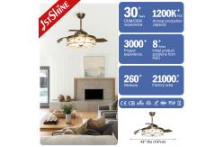 China 3 Blade PC Blades Remote Control Retractable Ceiling Fan with Foldable LED Light supplier