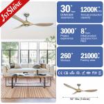 ETL 3 Solid Wood Blades Ceiling Ventilation Fan With Remote Control