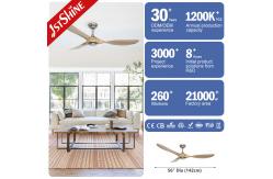 China ETL 3 Solid Wood Blades Ceiling Ventilation Fan With Remote Control supplier