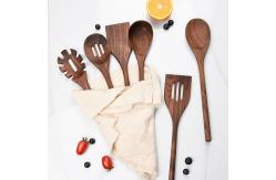 China Black Walnut Kitchen Utensil 6 Pcs Home Solid Wood Spatula Spoon Cooking Set supplier