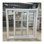 White UPVC Slide Window Windproof  Horizontal Sliding Windows Double Glazed