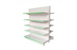 China Double Sided Metal Display Rack Gondola Retail Shelving 1900mm With Pegboard Boards supplier