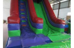 China Dark Green Large Commercial Inflatable Water Slides / Bounce House With Slide supplier