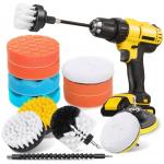 16 Pack Drill Cleaning Brush Car Detailing Kit Soft Bristle Power Scrubber Buffing Pads for sale