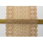 19 CM Champagne Wide Heavy Guipure Lace Trim With Scallop Edging / African Cord Lace for sale
