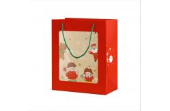 China Custom Printed Paper Carrier Bags With Clear Window For Christmas Gift supplier