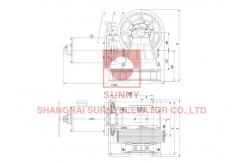 China 1.0 M/S Geared Traction Machine With DC110V Cargo Lift Traction Machine supplier