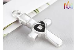 China 19.5x38.5MM Rustproof Cross Urn Engraved Necklace Charms supplier
