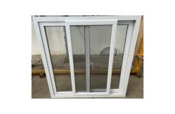 China Double Sliding Mesh Flush Sash PVC Sliding Window Clear Tempered Glass Window supplier