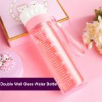 High Borosilicate Glass Water Bottle With Scale BPA Free Heat Resistant
