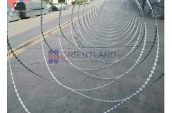 China Durable Concertina Razor Wire Coil , Obstacle BTO Security Barbed Wire Fencing supplier