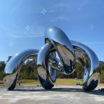 Large Outdoor Stainless Steel Sculpture With Highly Mirror Polished Finish for sale
