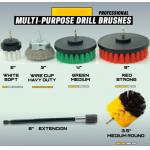 5cm Power Drill Brush Scrub Pads 18Pcs Set With Long Reach Attachment