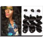 Black Remy Peruvian Virgin Human Hair Extensions 18 22 Loose Wavy Natural Wave for sale