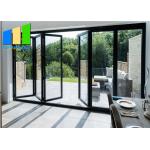 Soundproof Thermal Break Tempered Glass Aluminium Bi - Folding Doors Residentian In USA for sale