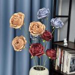 Simulated Flowers, 3 Roses, Wedding Home Decor, Handmade Bouquet Scene Arrangement, Cross border Fake Flower Ornament for sale