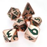 Green Metal Copper Polyhedral Dice Practical Vintage Nice Dice Set For DND game Neat Sharp Edges for sale