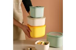 China Yellow 0.6L 1.4L Microwave Safe Food Storage Containers With Lids supplier