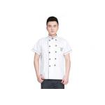 Embroidery Logo Restaurant Work Shirts Cotton Anti - Wrinkle With Stand Collar for sale