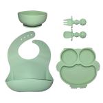 MHC Baby Silicone Feeding Plates 6 Pcs Sets Nontoxic Baby Tableware Food Tray Dishes for sale