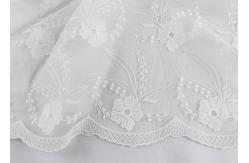 China Dubai Guipure White Embroidered Lace Fabric Fabric , Scalloped Edge Lace Fabric supplier