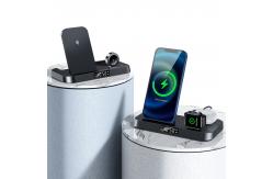 China Plastic Qi Desktop Wireless Charger Alarm Clock 15W Foldable 6mm supplier